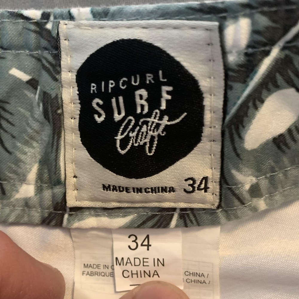 Rip Curl Board Shorts Mens 34 Blue Stripe Surf Swim Trunks Polyester Drawstring - Picture 2 of 10